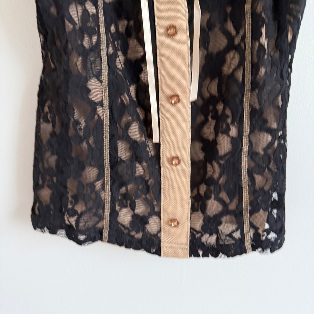 Vintage Y2K Young Essence Floral Mesh Button‎ Down Tank Size Medium - Picture 7 of 10
